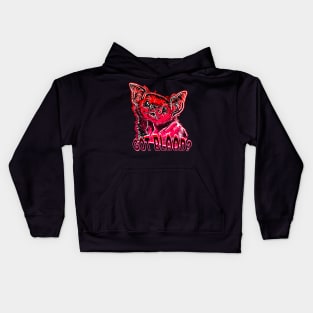 GOT BLOOD? Neon cute Vampire bat face shirt RED Kids Hoodie